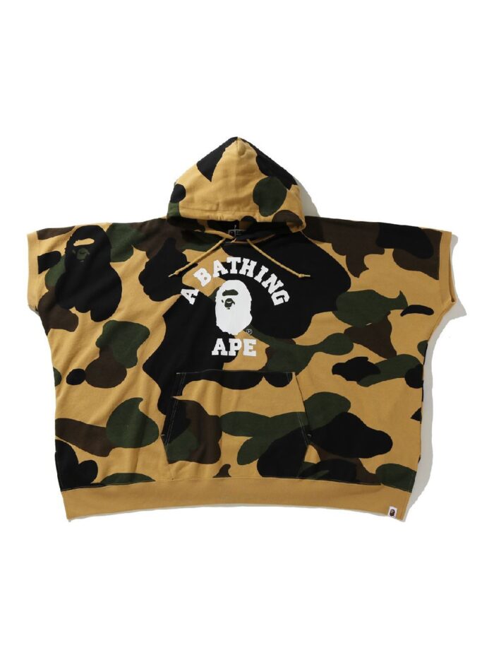BAPE 1st Camo College Poncho Pullover Hoodie - Yellow