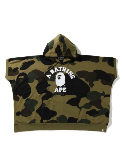 BAPE 1st Camo College Poncho Pullover Hoodie - Green