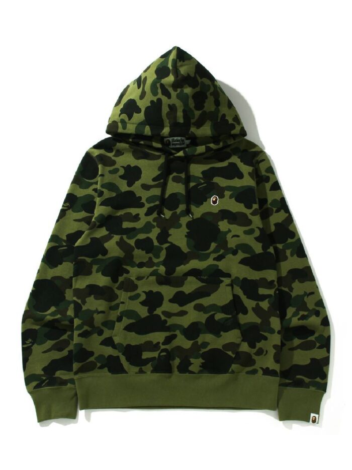 BAPE 1st Camo One Point Pullover Hoodie - Green
