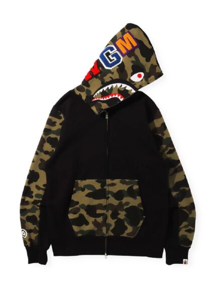 BAPE 1st Camo Shark Full Zip Hoodie (FW21) - Black