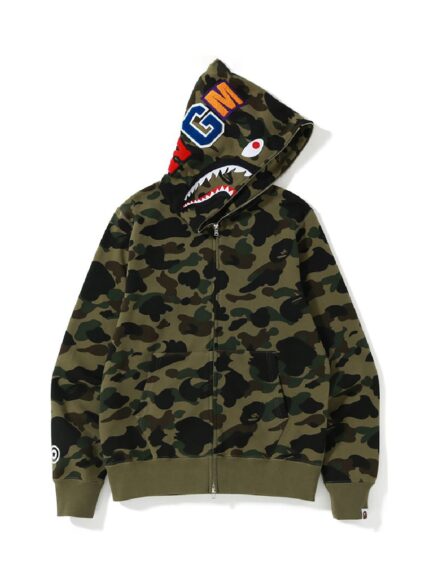 BAPE 1st Camo Shark Full Zip Hoodie Hoodie (FW22) - Green