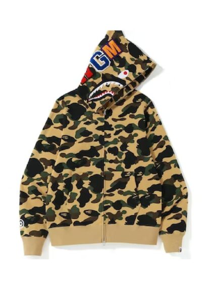 BAPE 1st Camo Shark Full Zip Hoodie Hoodie (FW22) - Yellow