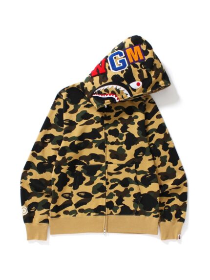 BAPE 1st Camo Shark Full Zip Hoodie - Yellow