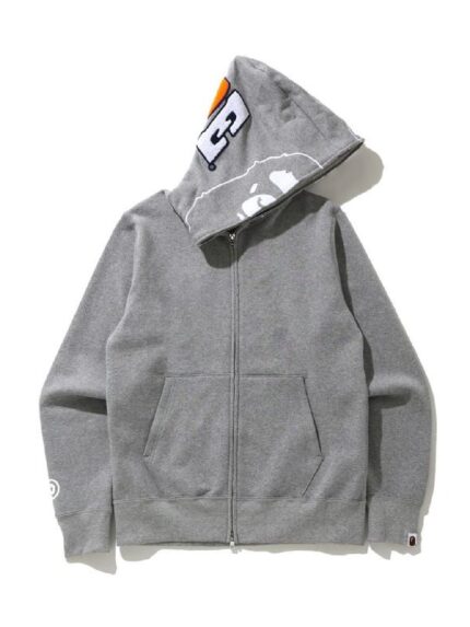 BAPE 2nd Ape Full Zip Hoodie - Gray