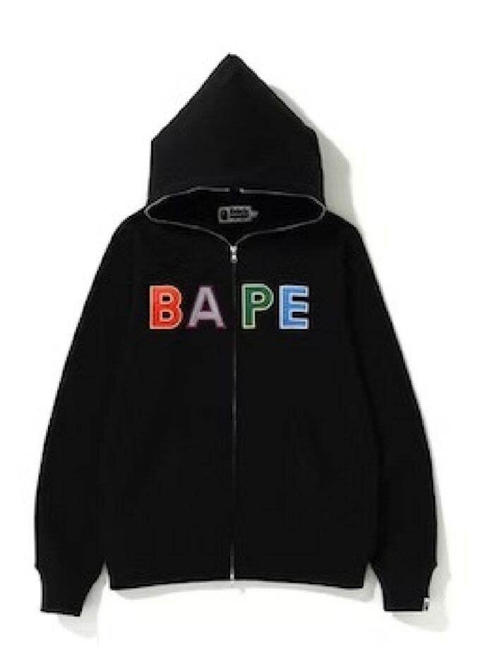 BAPE Applique Full Zip Hoodie, making it a standout piece in streetwear fashion.