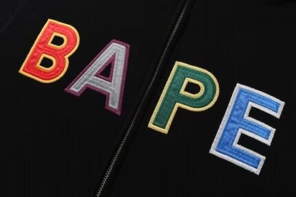 BAPE Applique Full Zip Hoodie, making it a standout piece in streetwear fashion.