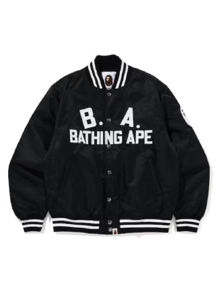 BAPE B.A Nylon Varsity Jacket - Black