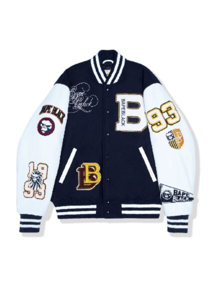 BAPE BLACK Golden Bear Sportswear Varsity Jacket