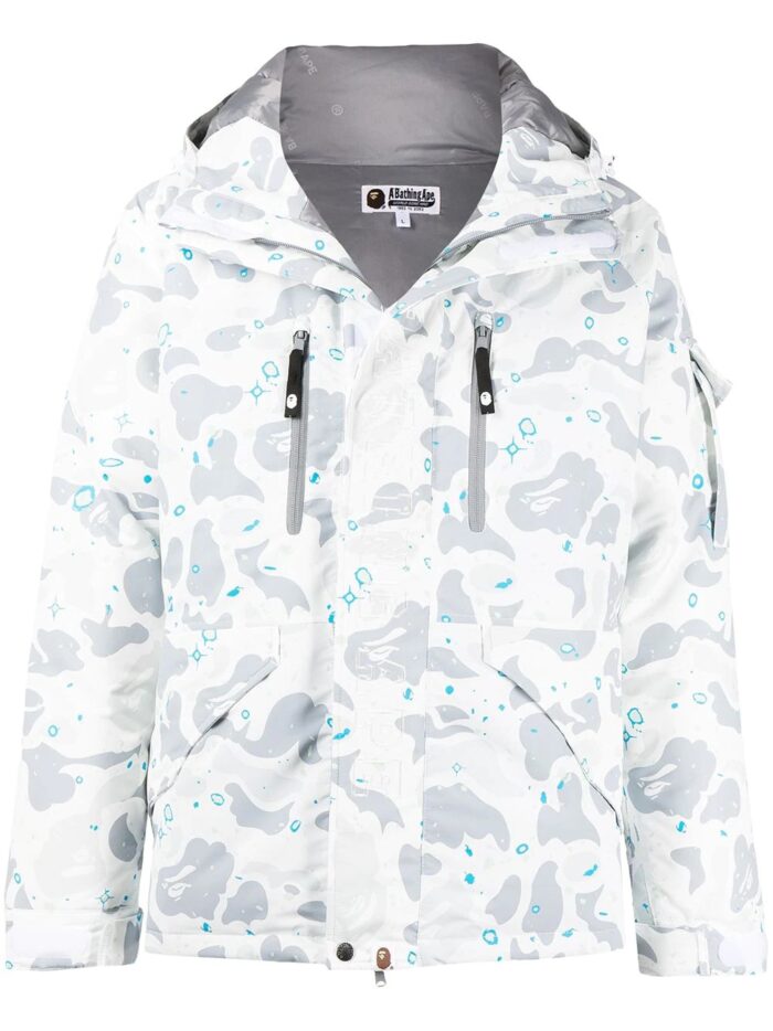 BAPE Camouflage-print Hooded Jacket - Off White