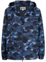 BAPE Camouflage-print Hooded jacket - Blue