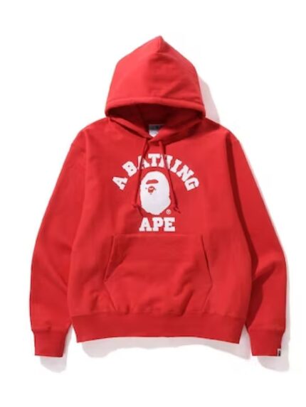 BAPE Classic College Relaxed Fit Pullover Hoodie - Red