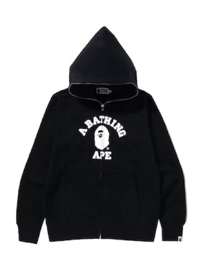 BAPE College Full Zip Hoodie, iconic piece, blending streetwear and collegiate vibes seamlessly.