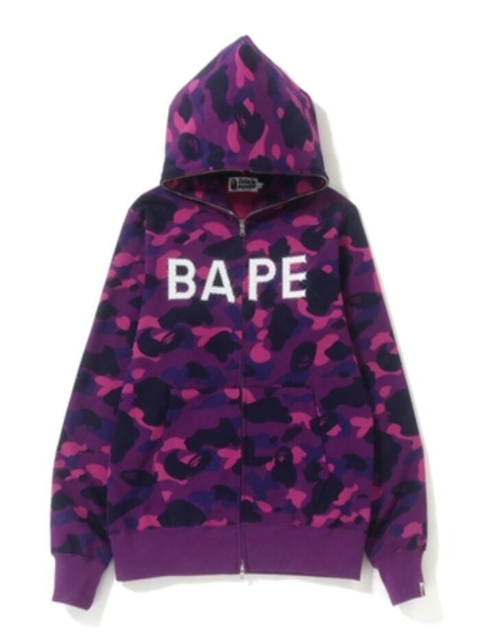 BAPE Color Camo Bape Swarovski Full Zip Hoodie - Purple