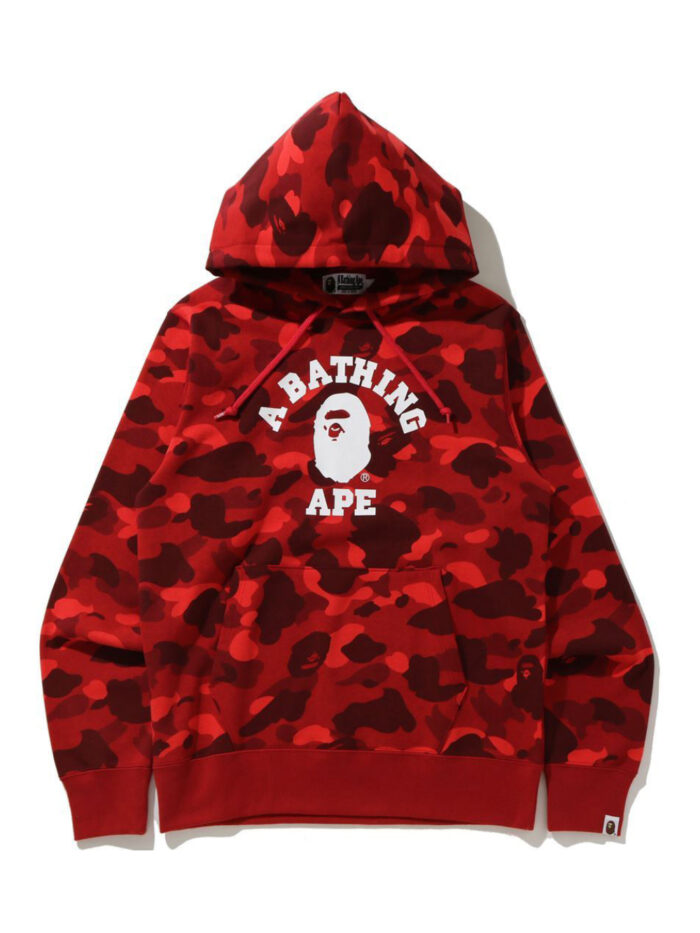 BAPE Color Camo College Pullover Hoodie (SS21) - Red