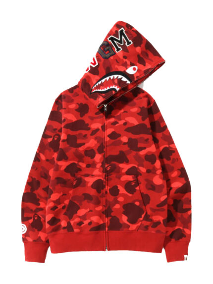 BAPE Color Camo Shark Full Zip Hoodie (SS22) - Red