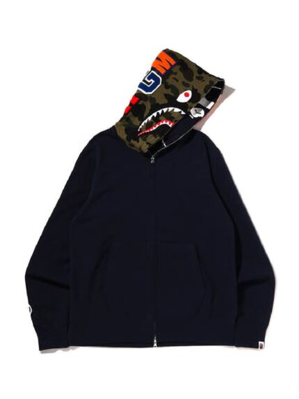 BAPE Crazy Face Full Zip Hoodie - Navy, streetwear game with this statement piece.