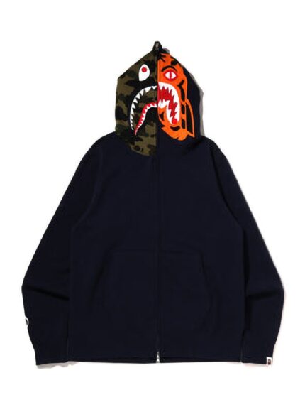 BAPE Crazy Face Full Zip Hoodie - Navy, streetwear game with this statement piece.