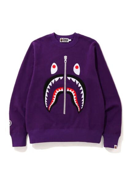 BAPE Felt Shark Crewneck - Purple