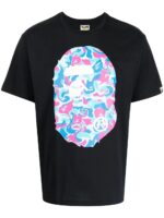 BAPE Marble-Camouflage Ape Head T-shirt - Black