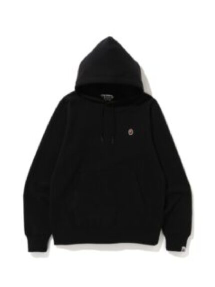 BAPE One Point Pullover Hoodie in Black, features subtle detailing and the signature BAPE logo for a fashion-forward statement.