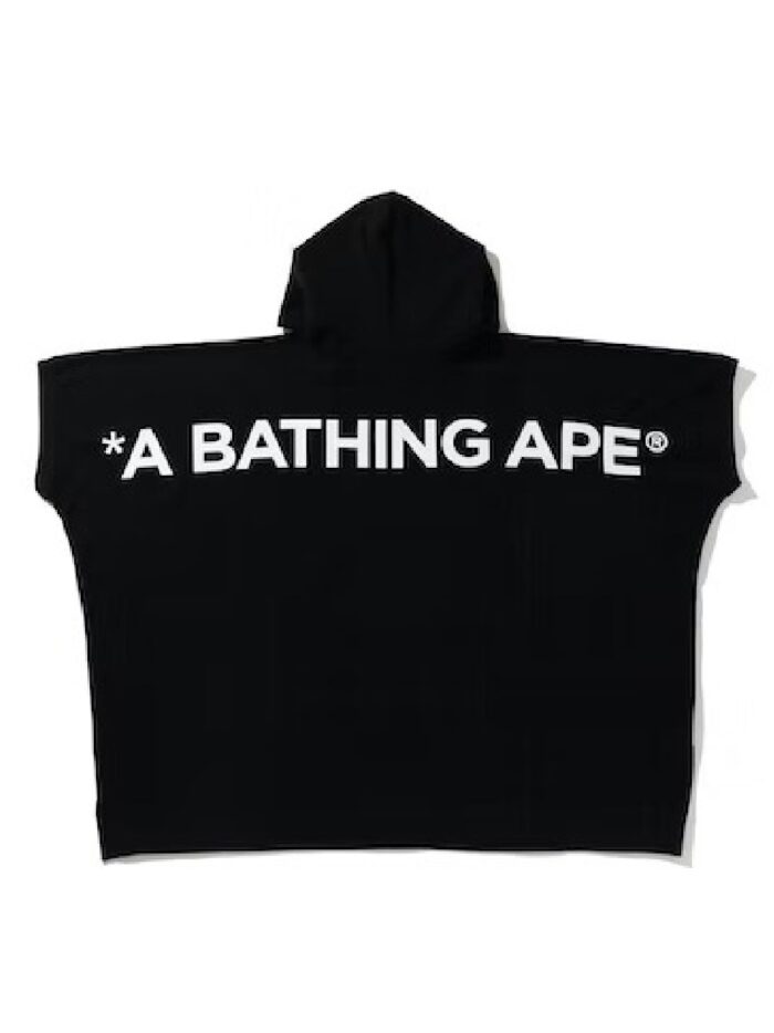 BAPE Poncho Pullover Hoodie - Black, featuring a distinctive design and iconic BAPE logo. Perfect blend of style and comfort.