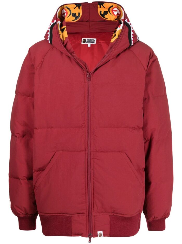 BAPE Printed-Hood Puffer Jacket - Red