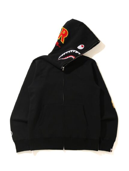 BAPE Shark Full Zip Hoodie (SS21) - Black, iconic shark motif and elevate your streetwear game with this must-have piece.