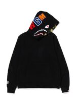 BAPE Shark Pullover Inside Camo Hoodie - Black, iconic shark motif and camo detailing for a bold and distinctive urban look.