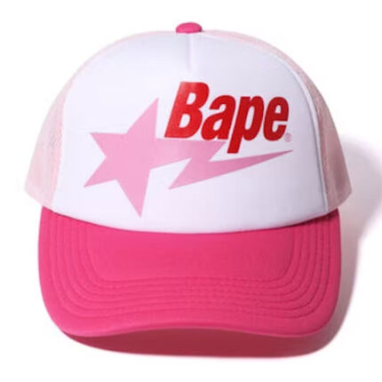 BAPE Sta Mesh Cap - Pink, adding a touch of urban sophistication to your fashion ensemble.